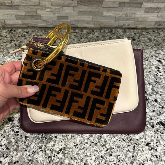 Fendi Brown and Cream Women's Bag Set triplet Excellent brand new condition - Picture 1 of 16